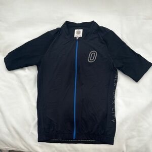 Ostroy Black Cycling Jersey with Blue Accents